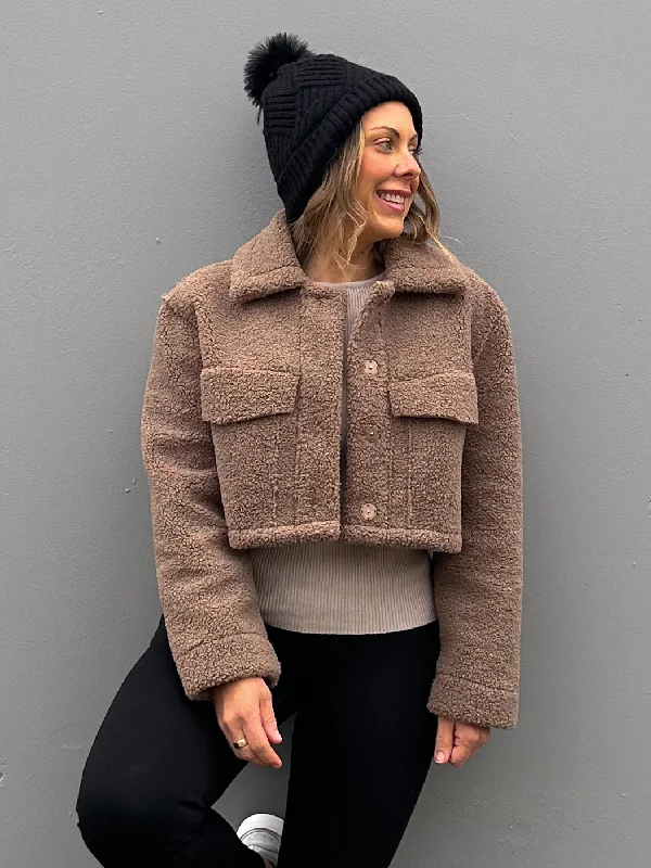 Brooke Cropped Teddy Jacket