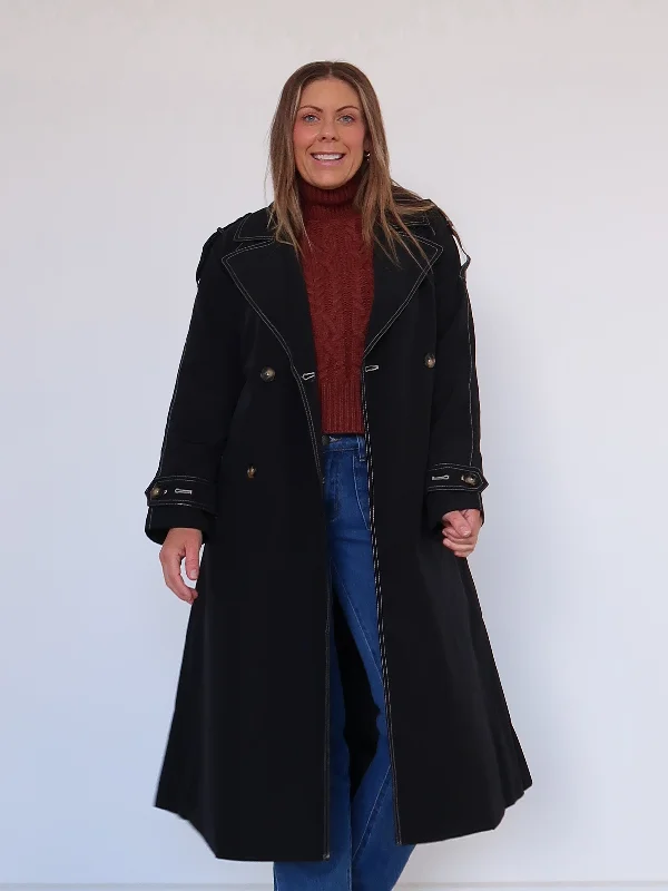 Whitney Trench Coat - Black