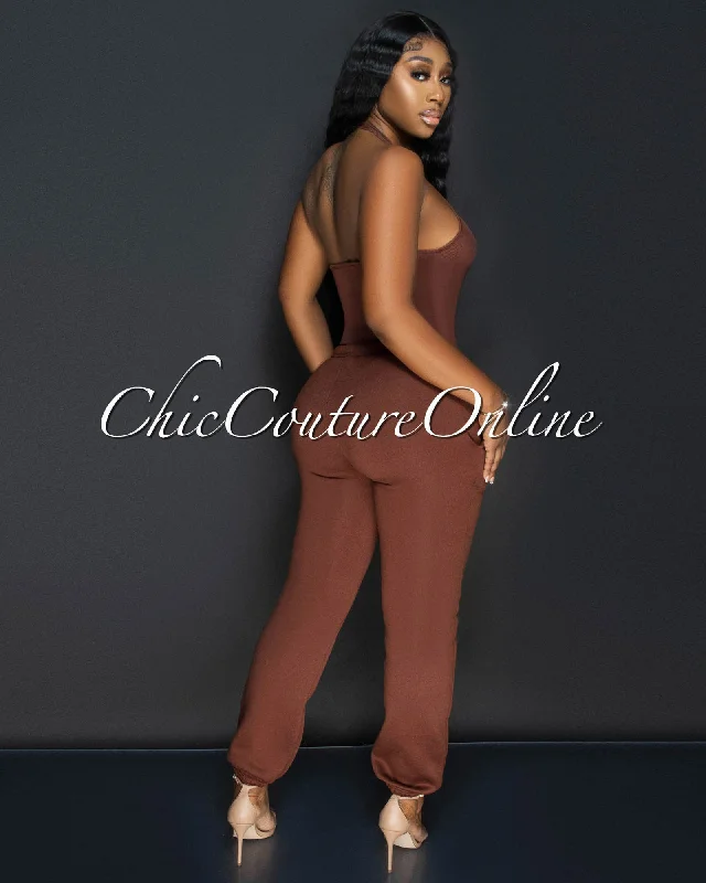 baely-brown-ribbed-bodysuit-sweatpants-set