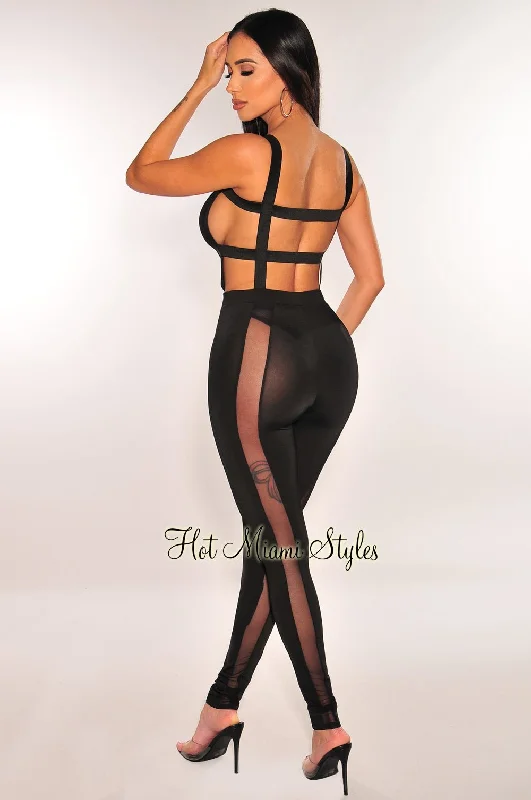 black-mesh-cut-out-strappy-bodysuit-pants-two-piece-se