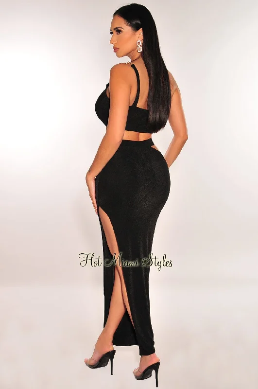 copy-of-black-gold-chain-padded-knotted-slit-skirt-two-piece-set