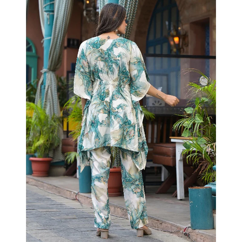 green-foil-printed-rayon-kaftan-co-ord-set