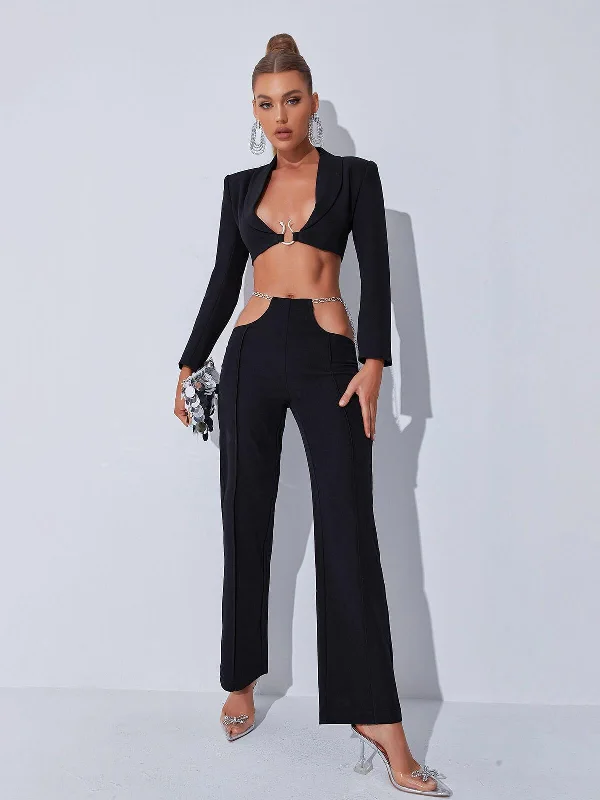 gwyneth-plunge-chain-cutout-blazer-set-in-black