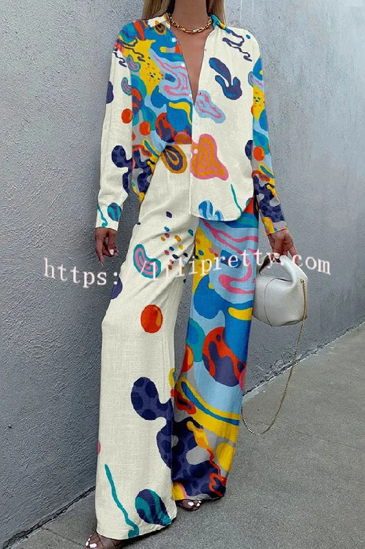 stunning-art-print-buttoned-wide-leg-pant-suit