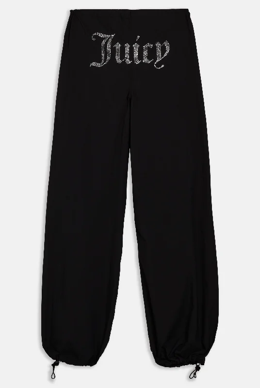 BLACK DIAMANTE PARACHUTE PANTS