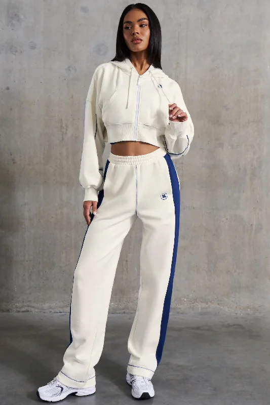 Elite - Petite Wide Leg Sweatpants in White