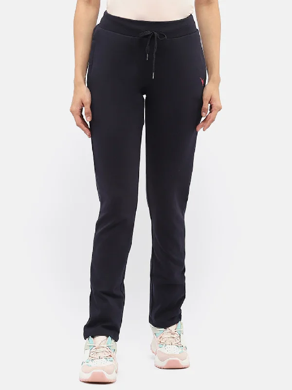 Madame Solid Navy Blue Track Pants