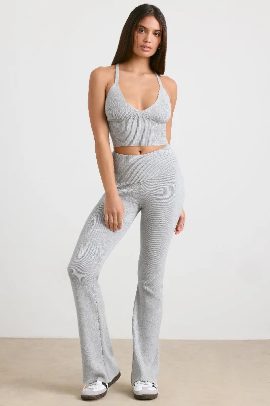 petite-knit-kick-flare-trousers-heather-grey