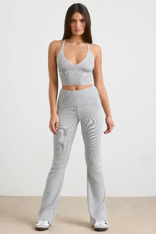 petite-knit-kick-flare-trousers-heather-grey