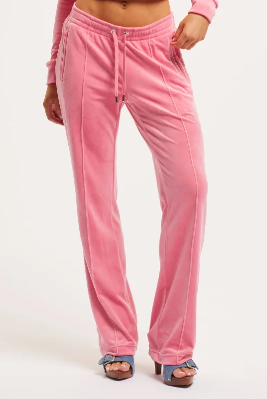 PINK LEMONADE VELOUR DIAMANTE TRACKSUIT BOTTOM