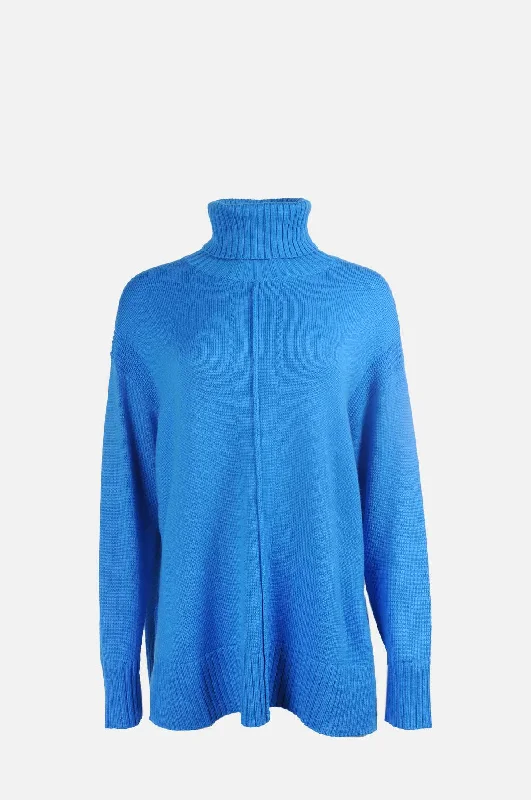 Forte Relaxed Turtleneck Ceru Blue