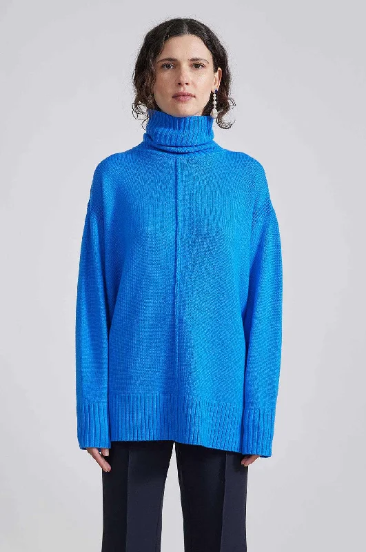 Forte Relaxed Turtleneck Ceru Blue