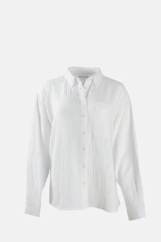 One Pocket Classic Button Down Cream