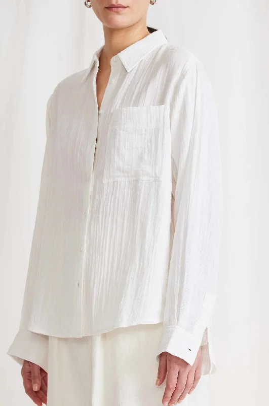 One Pocket Classic Button Down Cream