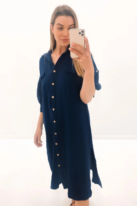 Abra Midi Dress Navy