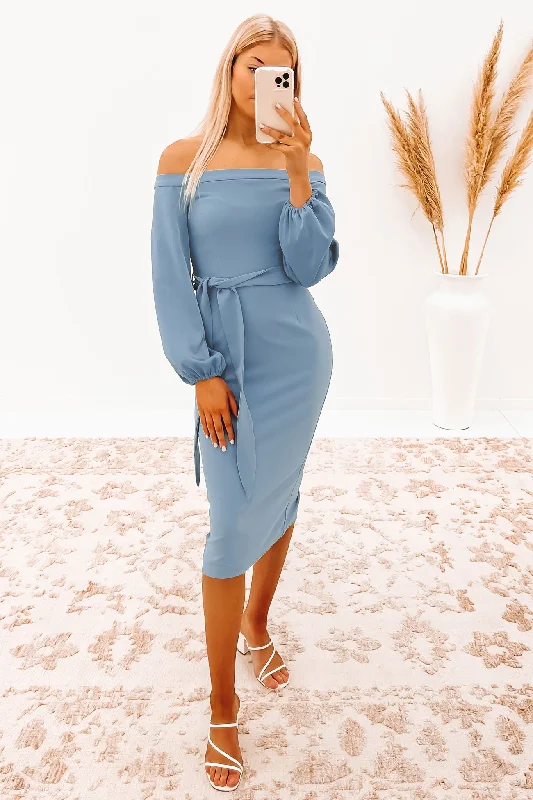 Allure Sleeve Midi Dress Bluebell