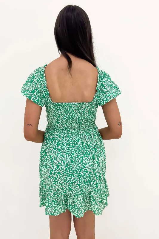 Amalfi Shirred Dress Green