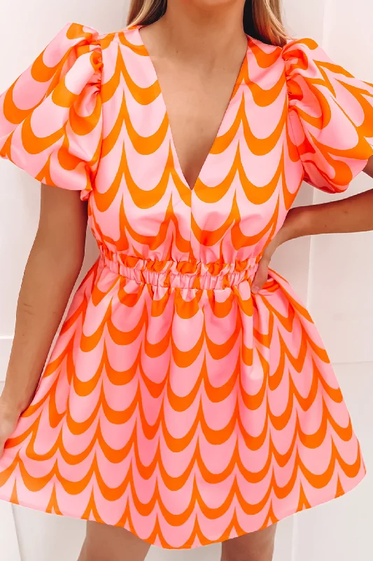 Athena Mini Dress Pink Orange