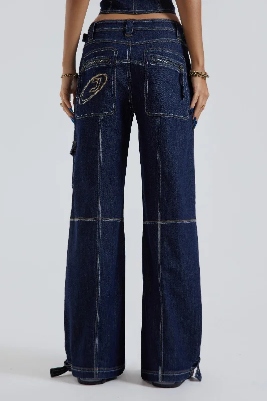 Hudson Indigo Denim Wash Cargo Jeans