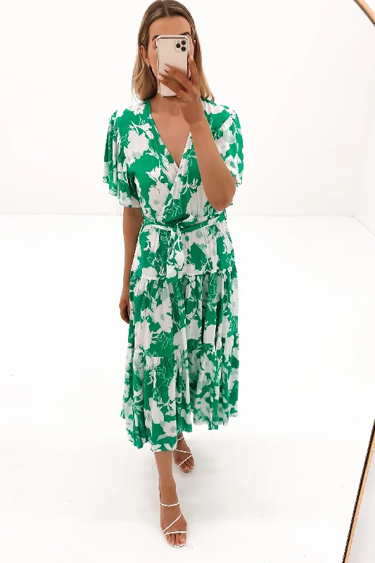 Cartah Maxi Dress Green Floral