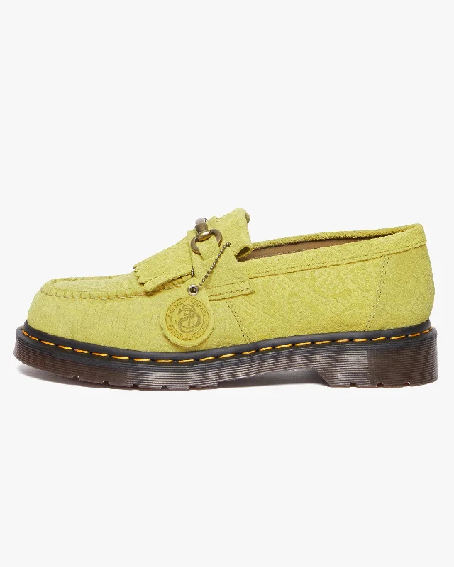 Dr Martens Adrian Snaffle Kiltie Loafers - Moss Green Repello Calf Suede / Python Emboss