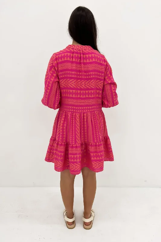 Felicity Mini Dress Hot Pink Orange