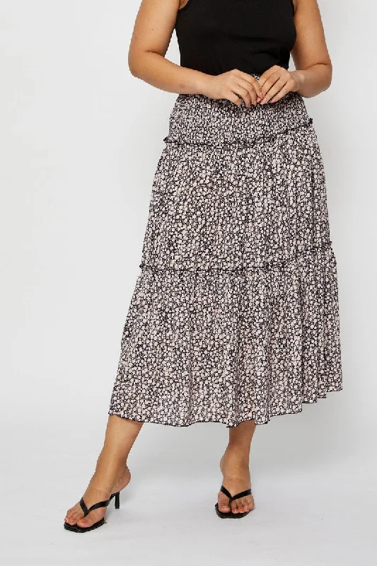 Floral Print Maxi Skirt