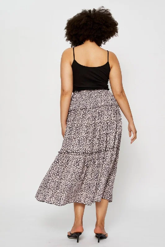 Floral Print Maxi Skirt