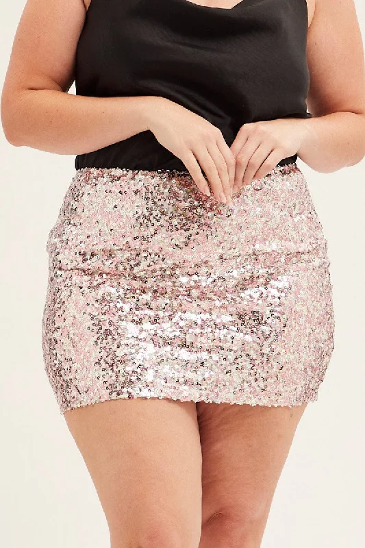 Gold Sequin Mini Skirt