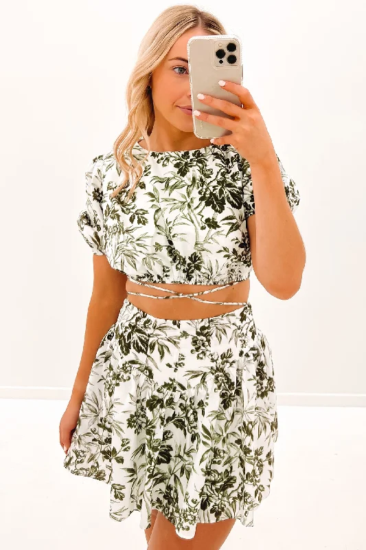 Jaelynn Mini Dress Green Floral