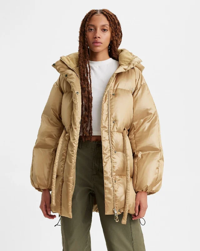 Levi's® Womens Pillow Bubble Mid Puffer Jacket - Travertine