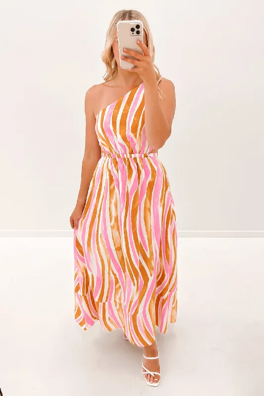 Morgan Maxi Dress Pink Brown