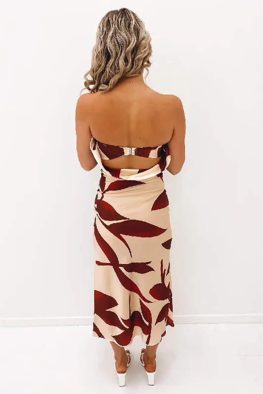 Odette Midi Dress Chocolate Beige