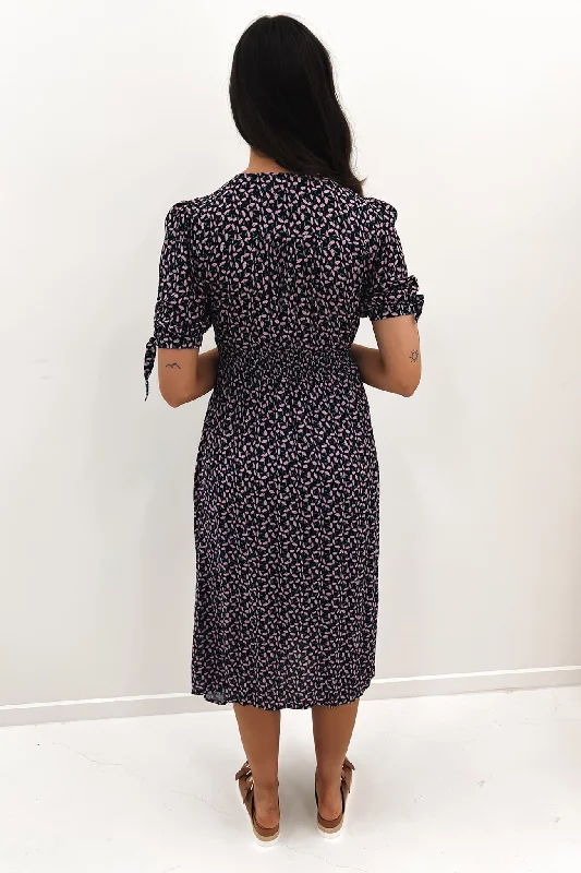 Ren Midi Dress Navy Floral