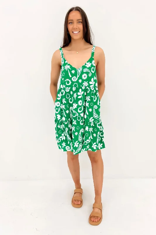 Samuel Mini Dress Green Botanical