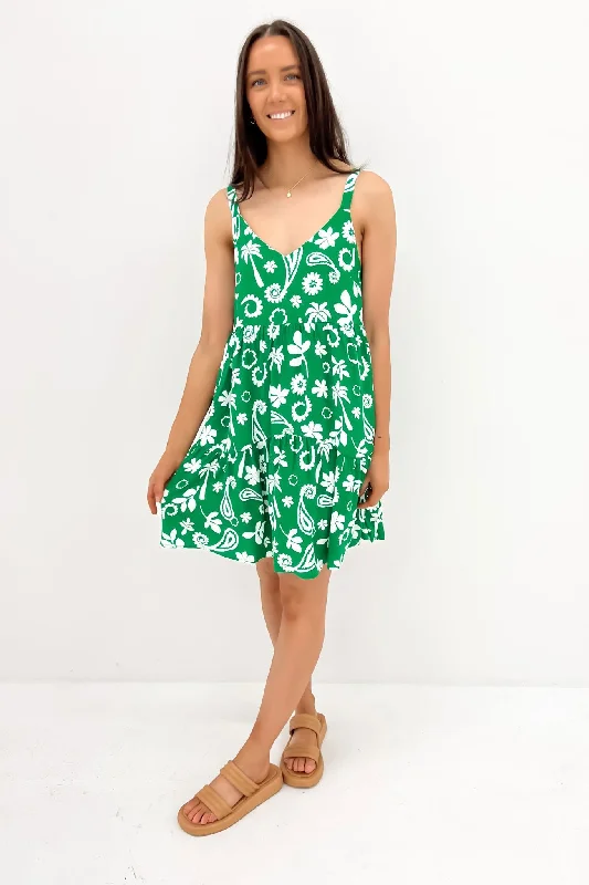 Samuel Mini Dress Green Botanical