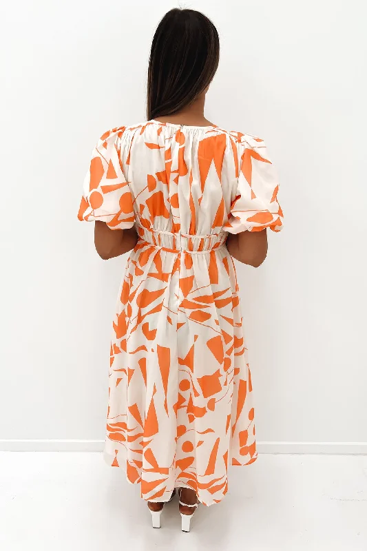 Tali Midi Dress Orange