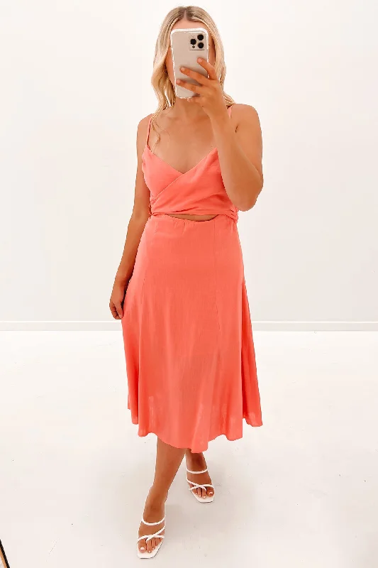 Valentina Midi Dress Coral