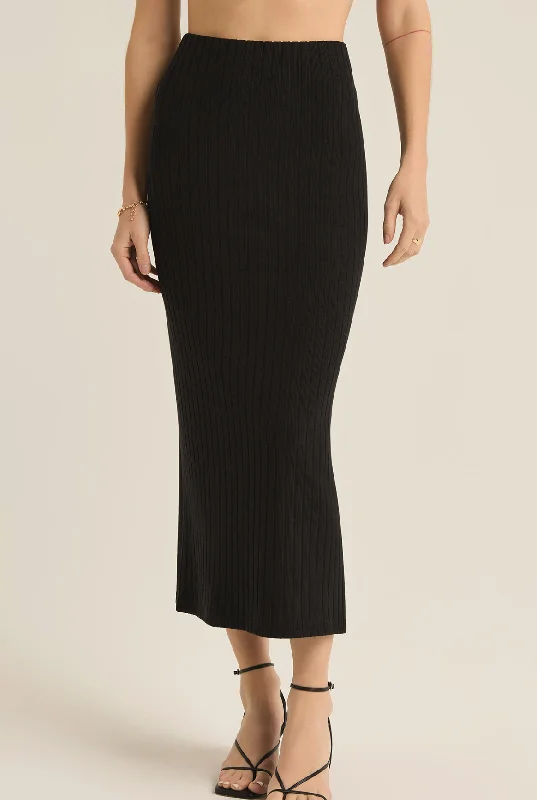 Z Supply: Louisa Rib Skirt-Black