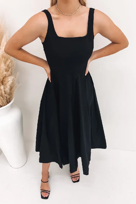 Zahra Midi Dress Black