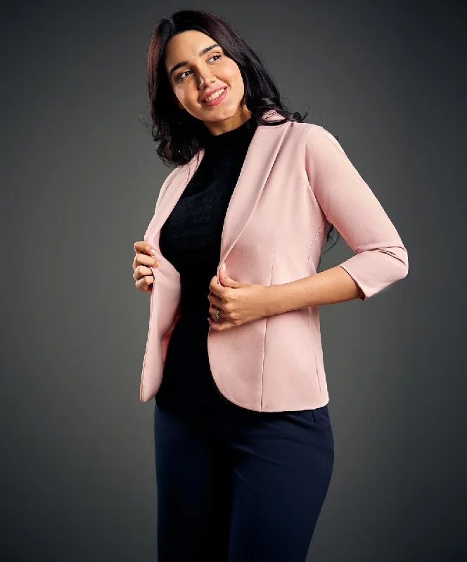 3-4-sleeve-pink-office-blazer