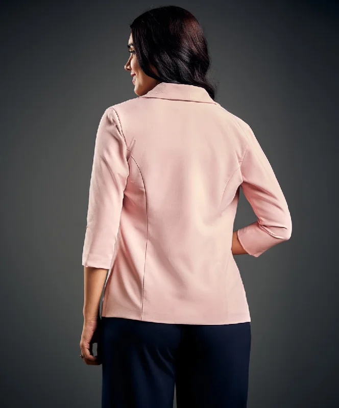 3-4-sleeve-pink-office-blazer