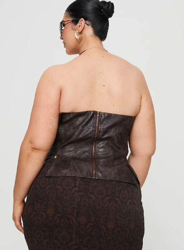 afraid-strapless-faux-leather-top-brown-curve