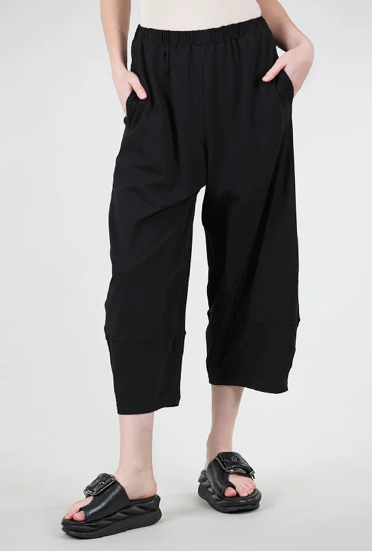 Knit Jersey Lantern Pant, Black