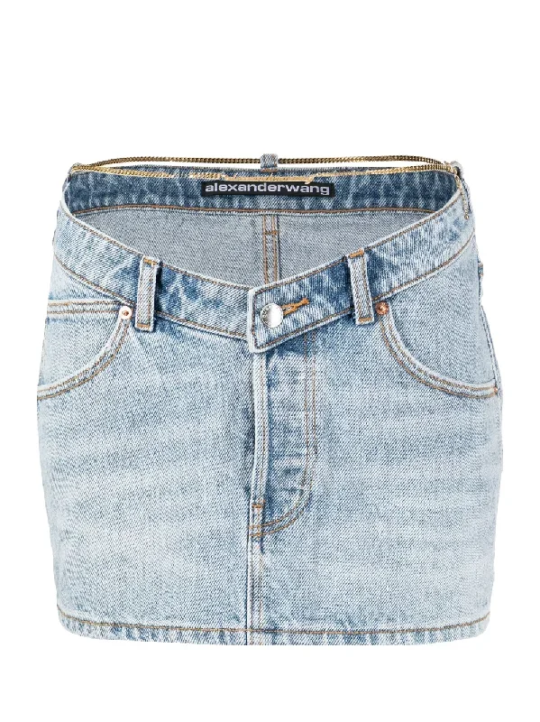 Nameplate V Front Skirt In Denim