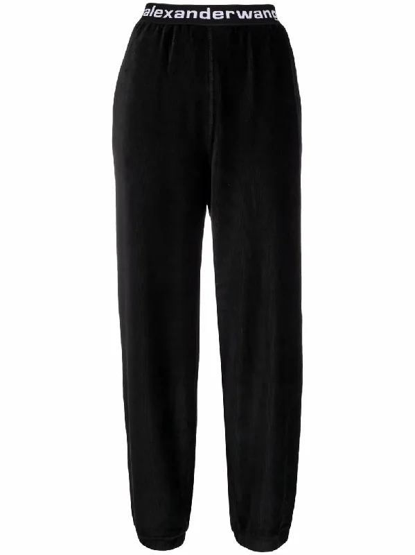 Stretch Corduroy Pant With Logo Waistband