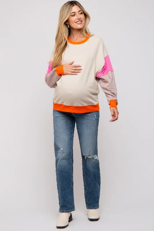 beige-color-block-maternity-sweatshirt