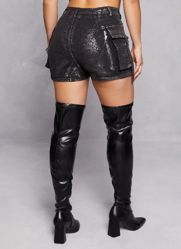 black-daisy-metallic-foil-cargo-shorts-1070064721293