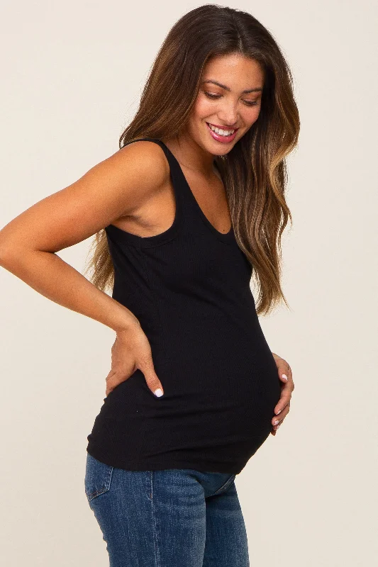 black-ribbed-basic-maternity-tank