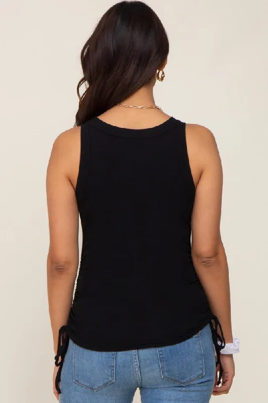 black-ruched-tie-maternity-tank-top